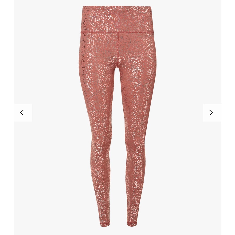 Sweaty Betty Disco Metallic Leggings, Red Terrazzo Foil Print
